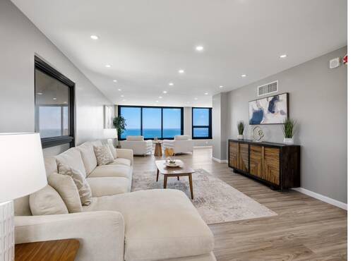 Living room with city views