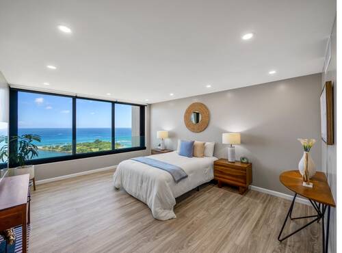 Bedroom with ocean view