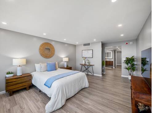 Bedroom with TV console